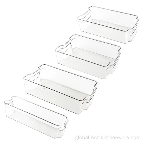 Fridge Storage Bins Transparent PET kitchen organizer fridge organizer bin Supplier